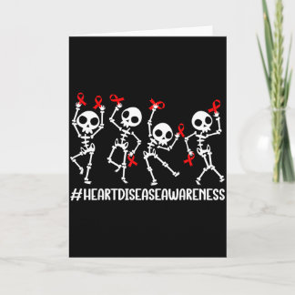 Carte I Wear Red To Fight Heart Disease Awareness Skelet