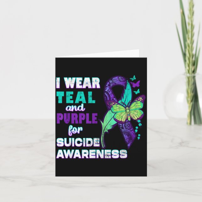 Carte I Wear Teal Purple For Suicide Awareness You Women (Devant)