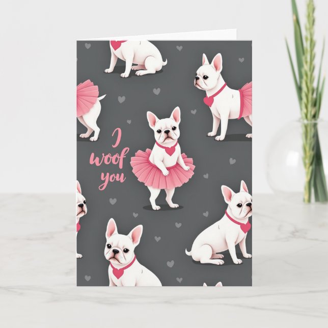 Carte I Woof You French Bulldog Card (Devant)
