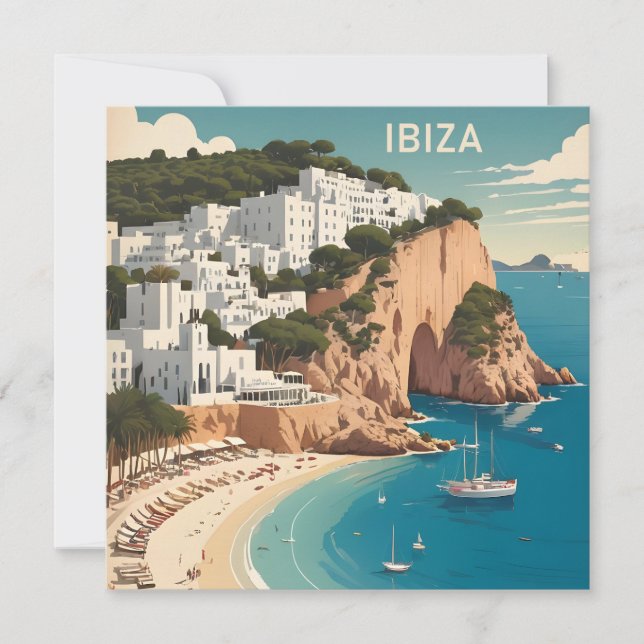 Carte Ibiza, Espagne Affiche de voyage (Devant)