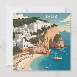 Carte Ibiza, Espagne Affiche de voyage