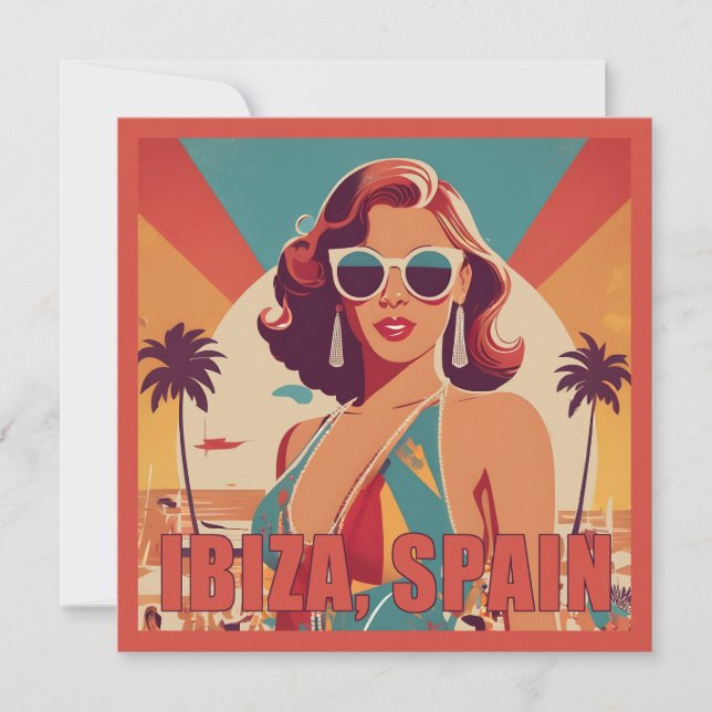 Carte Ibiza, Espagne Affiche de voyage (Devant)