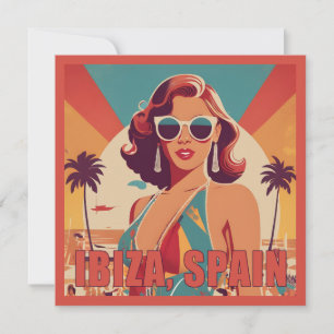 Carte Ibiza, Espagne Affiche de voyage