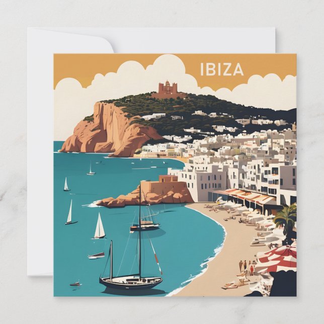 Carte Ibiza, Espagne Affiche de voyage (Devant)