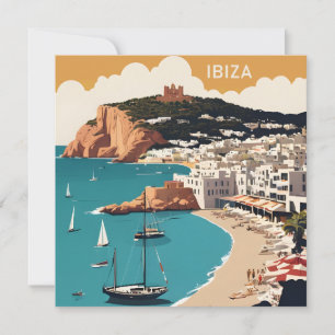 Carte Ibiza, Espagne Affiche de voyage