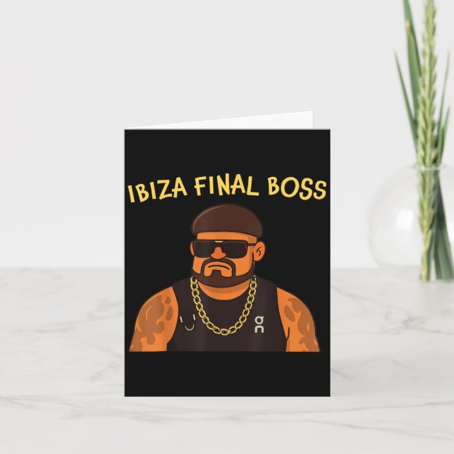Carte Ibiza Final Boss Funny Viral Meme Club Partylation (Devant)
