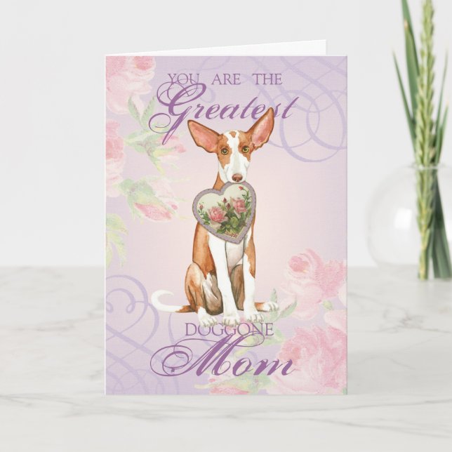 Carte Ibizan Hound Heart Maman (Devant)