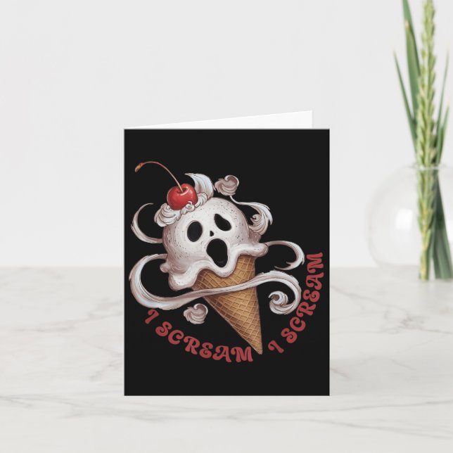Carte Ice Crème d'Halloween, Crème de nourriture éffraya (Devant)