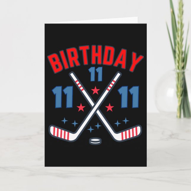 Carte Ice Hockey Eleven Birthday Boy 11th Party Boys Age (Devant)