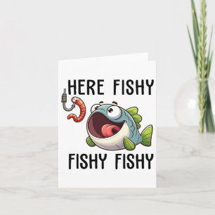 Carte Ici Fisherman Pêcheur Amusant Pêche Adulte Poisson