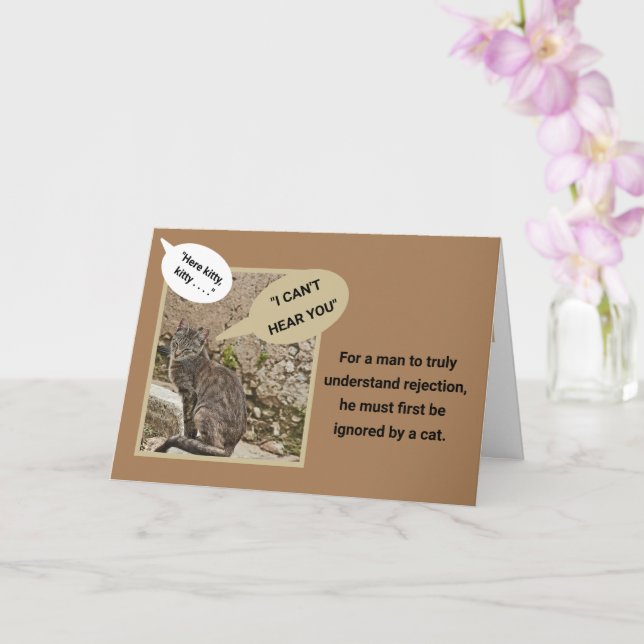 CARTE "ICI KITTY, KITTY"/CUTE CAT IGNORANT PROPRIÉTAIRE (Orchidée)