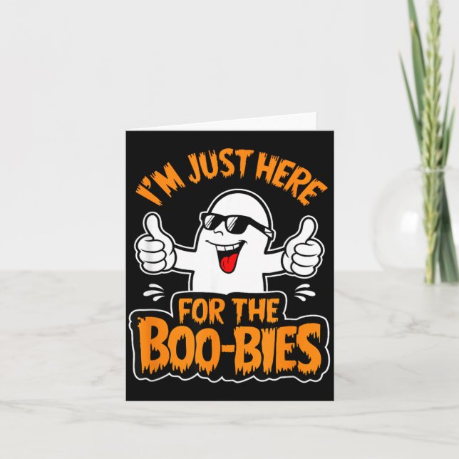 Carte Ici pour les fantômes de Boo-bies Drôle Mignon (Devant)