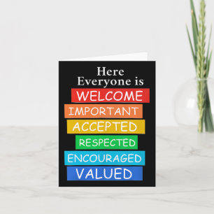 Carte Ici, Tout Le Monde Est Bienvenue Important Enseign
