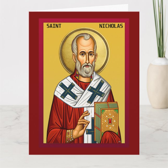 Carte icône orthodoxe de Saint Nicolas 09 (Devant)