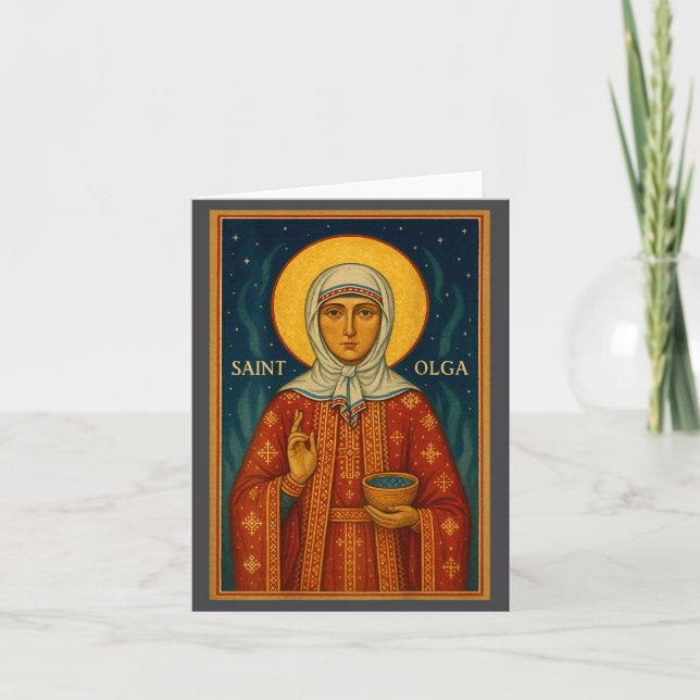 Carte Icône orthodoxe de sainte Olga d'Alaska  (Devant)
