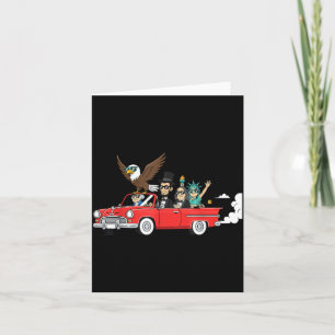 Carte Icônes américaines à bord d'une voiture classique 