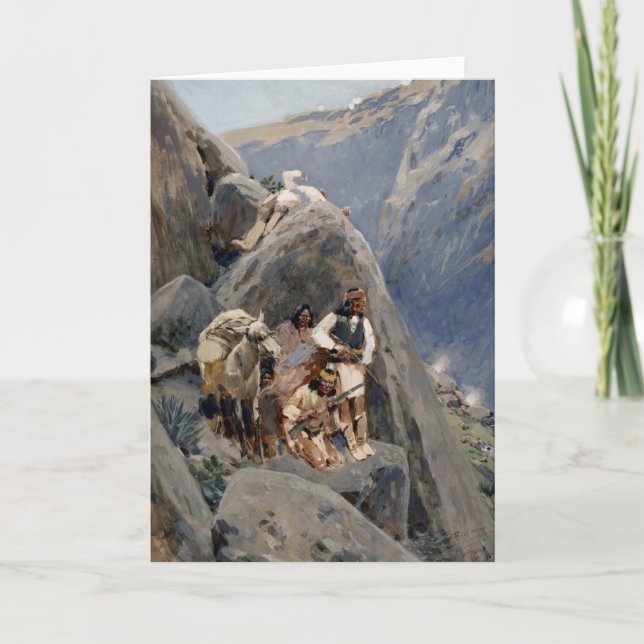 Carte Icônes amérindiennes : Guerriers Apache, Cavalerie (Devant)