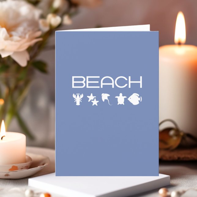 Carte Icônes de plage Créatures marines Mono foncé Vierg (Créateur téléchargé)