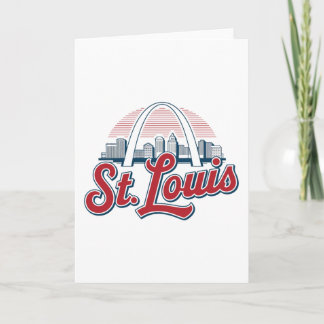 Carte Iconic St. Louis Gateway Arch, Retro Style