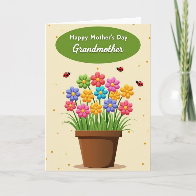 Carte iconique de fête des mères en fleurs (Devant)