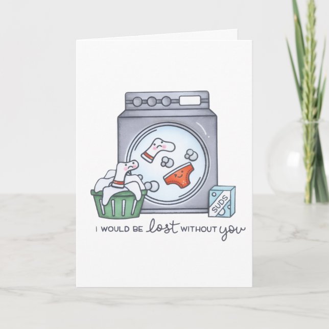 Carte I'd Be Lost Without You Folded Greeting Card (Devant)