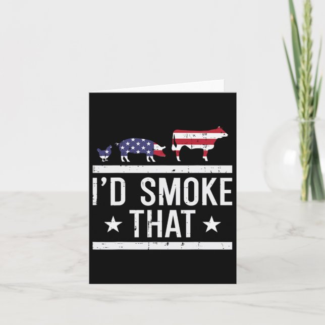 Carte Id Grill That Chicken Pig Cow Us Drapeau Bbq Barbe (Devant)
