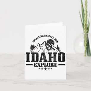 Carte Idaho Est. 1890 Montagnes Vintages Extérieur Usa S