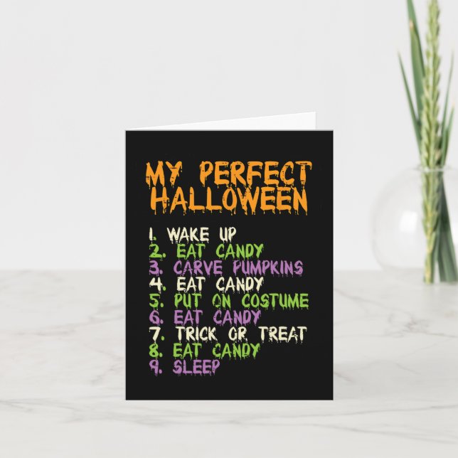 Carte Idéal Halloween Manger Candy Costume Garçons Fille (Devant)