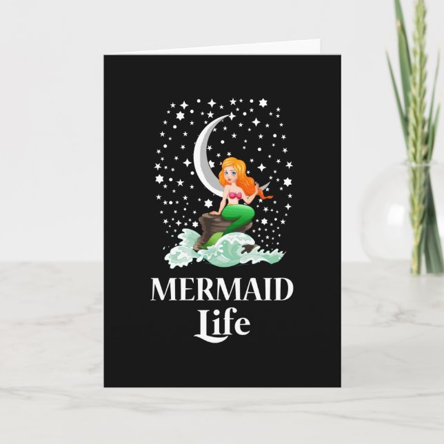 Carte Idée cadeau d'anniversaire drôle de fille sirènes  (Devant)