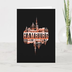 Carte Idée cadeau drôle de la ville de Hambourg en Allem