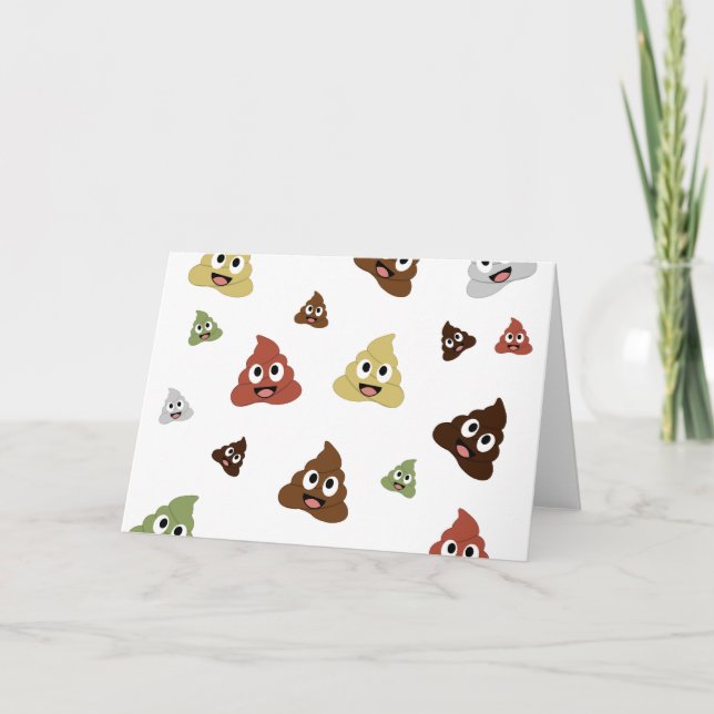 Carte Idée cadeau drôle emoji Caca mignon (Devant)