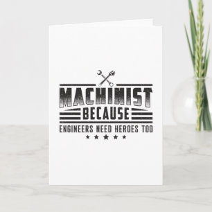 Carte Idée cadeau drôle Machiniste Machine CNC Machinist