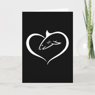 Carte Idée cadeau drôle requin aileron de requin poisson