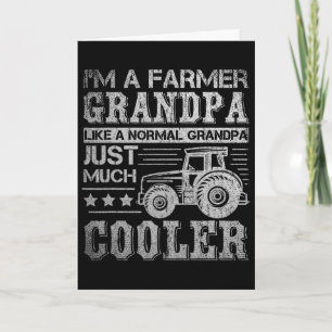 Carte Idée cadeau fête des pères papy tracteur agriculte