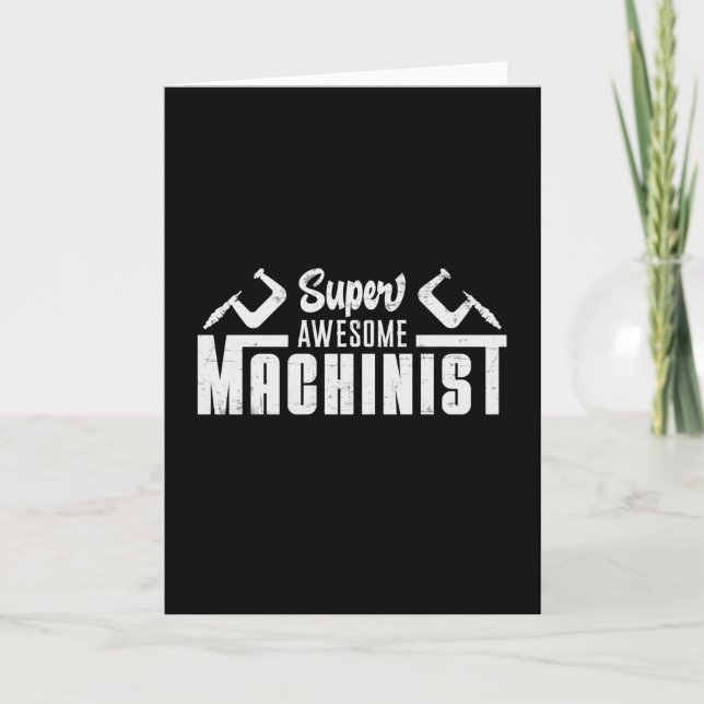 Carte Idée Cadeau Machiniste CNC Mécanicien Machine (Devant)