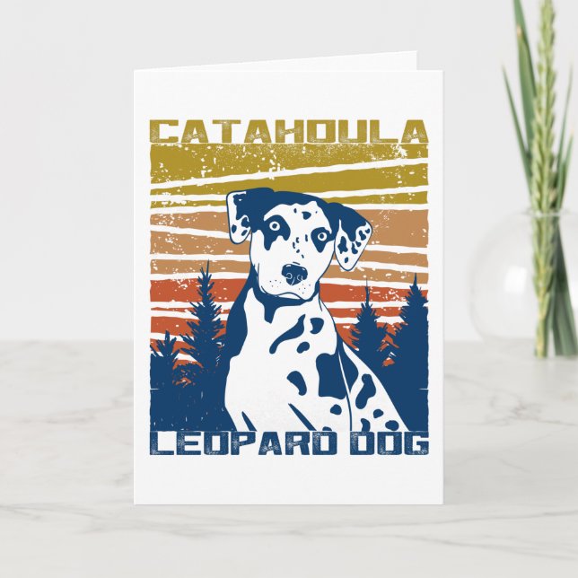 Carte Idée de cadeau pour chien léopard Catahoula (Devant)