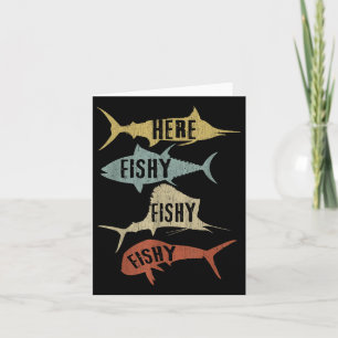 Carte Idées Cadeau de pêche à l'eau salée drôle Vintage