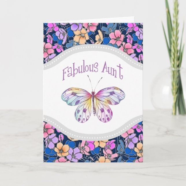 Carte Idées de cadeaux fabuleux pour une tante papillon (Devant)