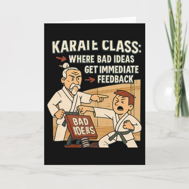 Carte Idées d'humour de karaté Cl Obtenir une rétroactio (Devant)