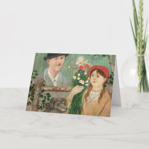 Carte Idyll à côté d'une clôture Tadeusz Makowski