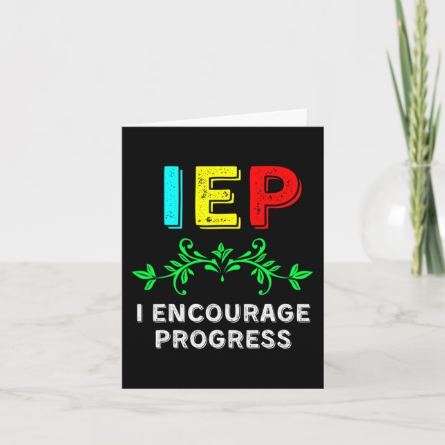 Carte IEP I Encourager Progress Special Education School (Devant)