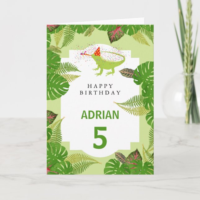 Carte Iguana Lizard Fête Animaux Anniversaire (Devant)