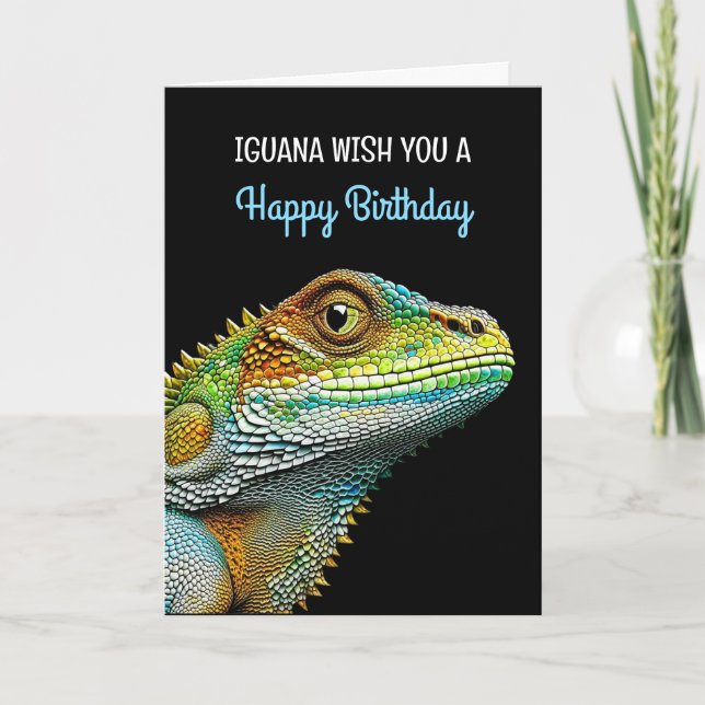 Carte Iguane avec Vous un Joyeux Anniversaire (Devant)