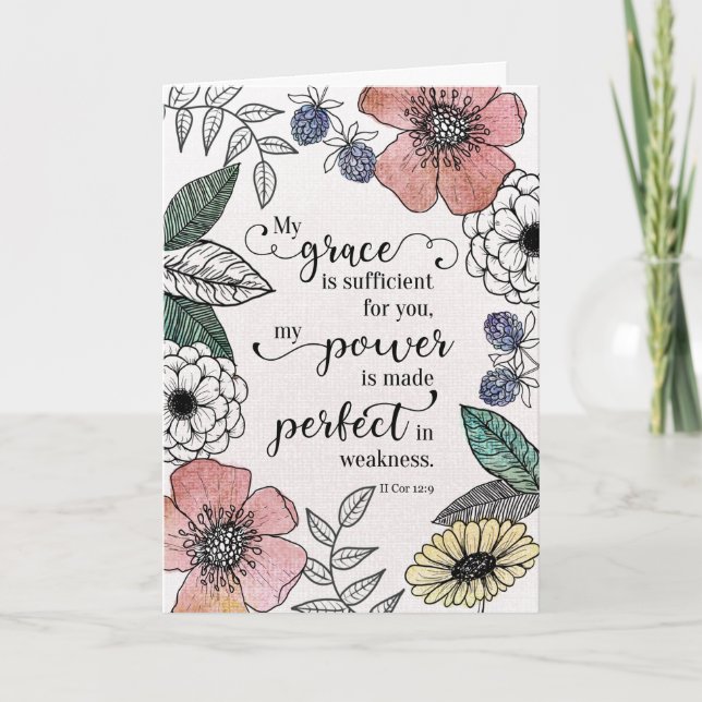 Carte II Cor 12:9 - Ma Grâce Suffit (Devant)