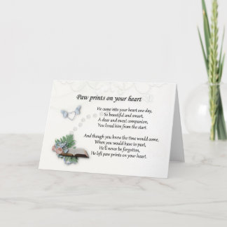 Carte Il a laissé des empreintes sur le coeur Pet memori