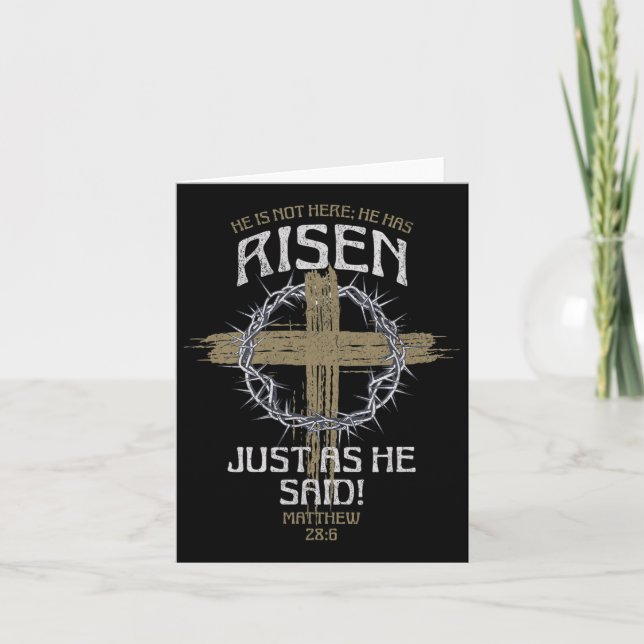 Carte Il Est Devenu Matthieu 286 Bible Verse Pâques (Devant)