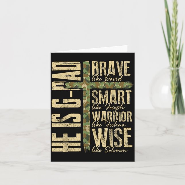 Carte Il Est Dieu-papa Camo Religieux Fête des Pères Chr (Devant)