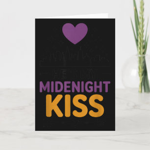 Carte Il est mon baiser de minuit Bonne année couple ass