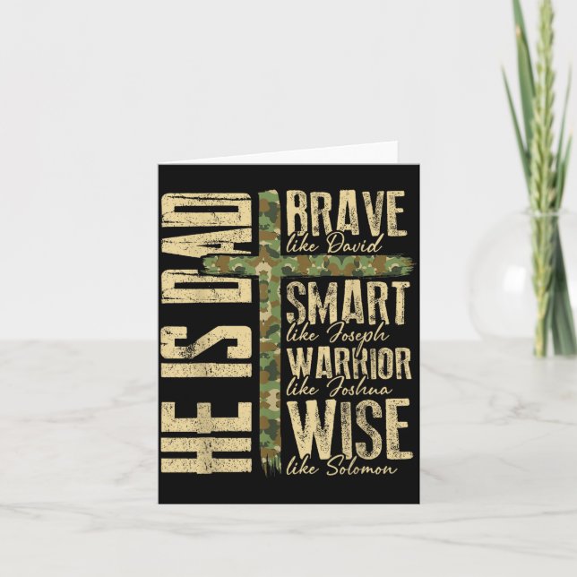 Carte Il est Papa Camo Religieux Fête des Pères Chrétien (Devant)