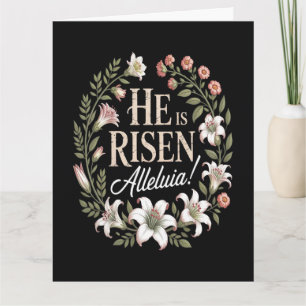Carte Il Est Ressuscité Alleluia Floral Pâques Chrétien